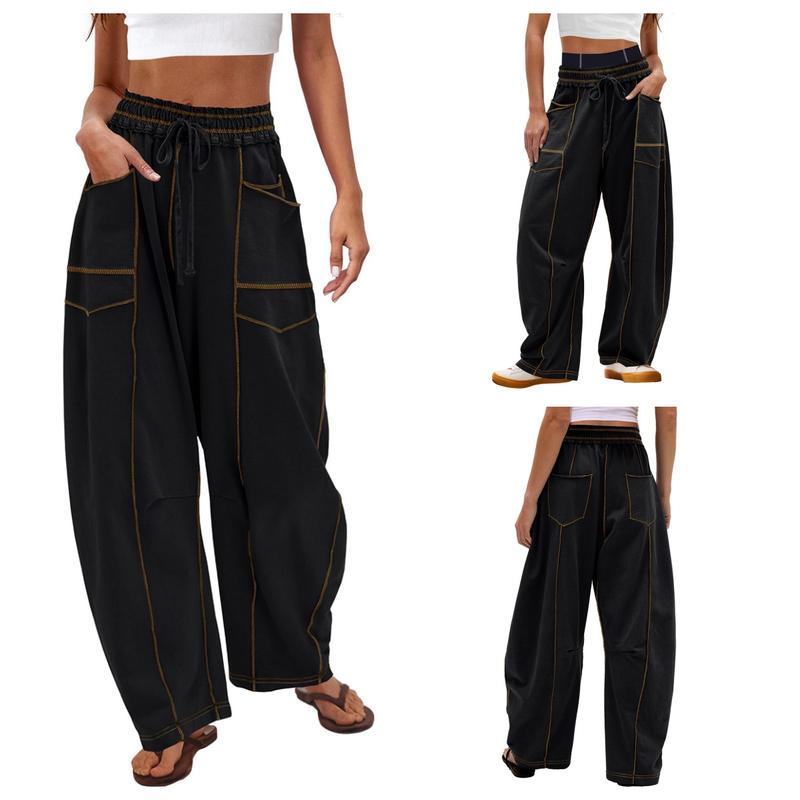 Contrast Stitch Cargo Pants