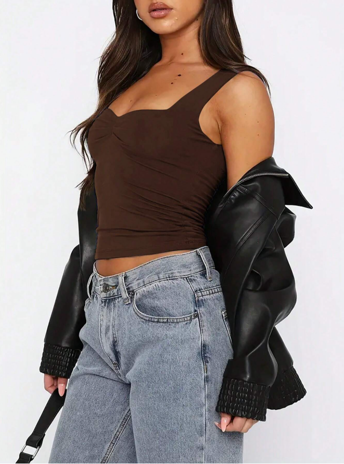 Sweetheart Neckline Tank Top – Mocha Mood