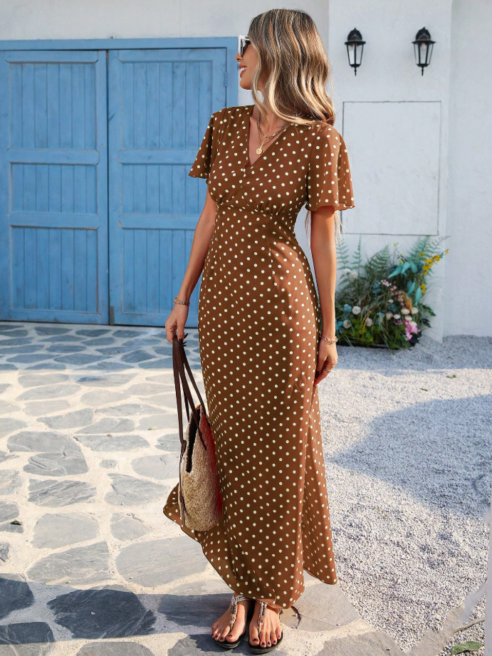 Polka Dot Maxi Dress – Riviera Elegance