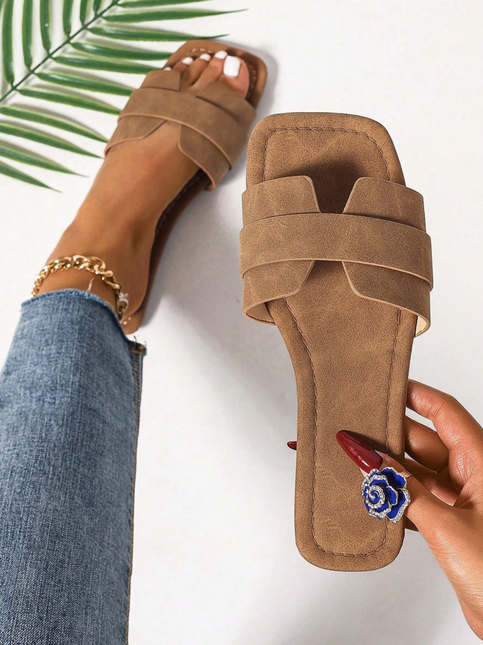 Elegant Slip-On Suede Slides