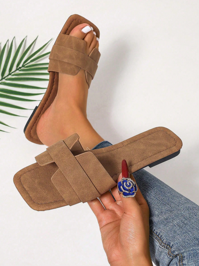 Elegant Slip-On Suede Slides