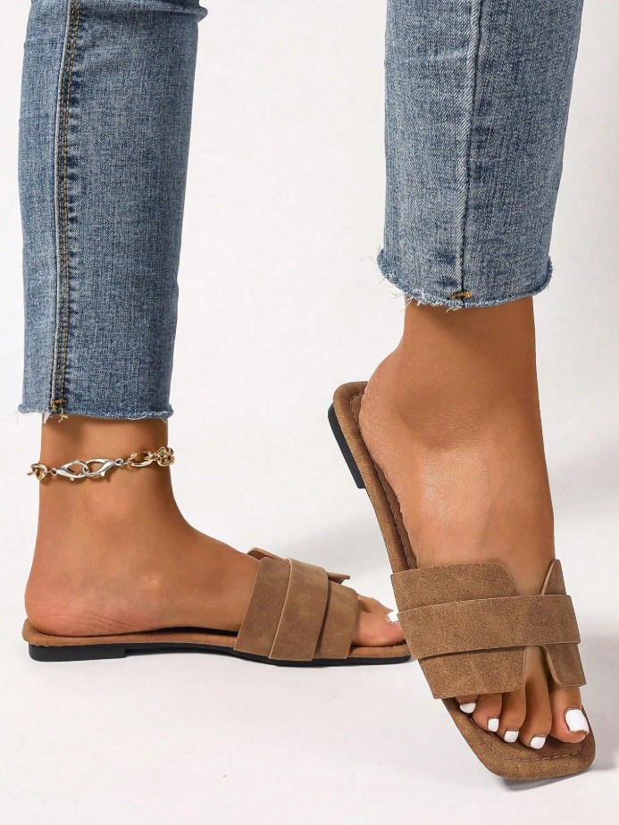 Elegant Slip-On Suede Slides
