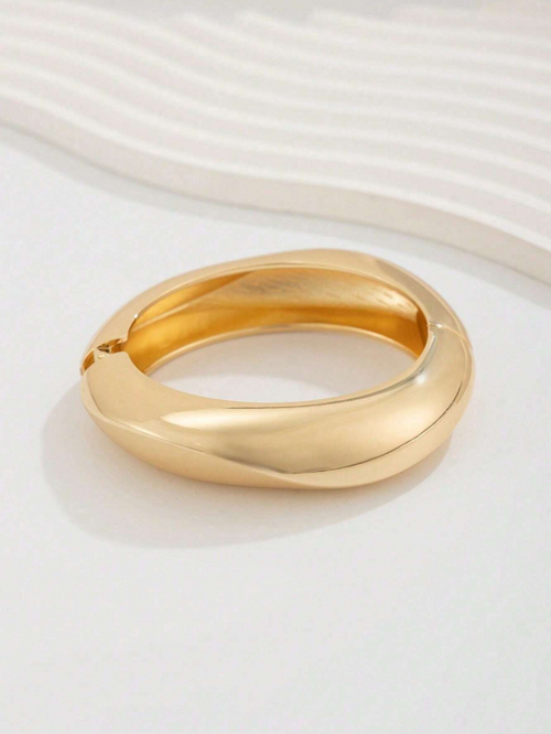 Asymmetrical Gold Statement Bracelet