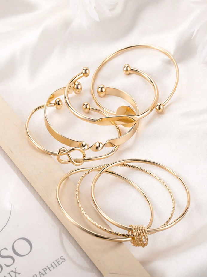 5-Piece Gold Cuff Bracelet Set