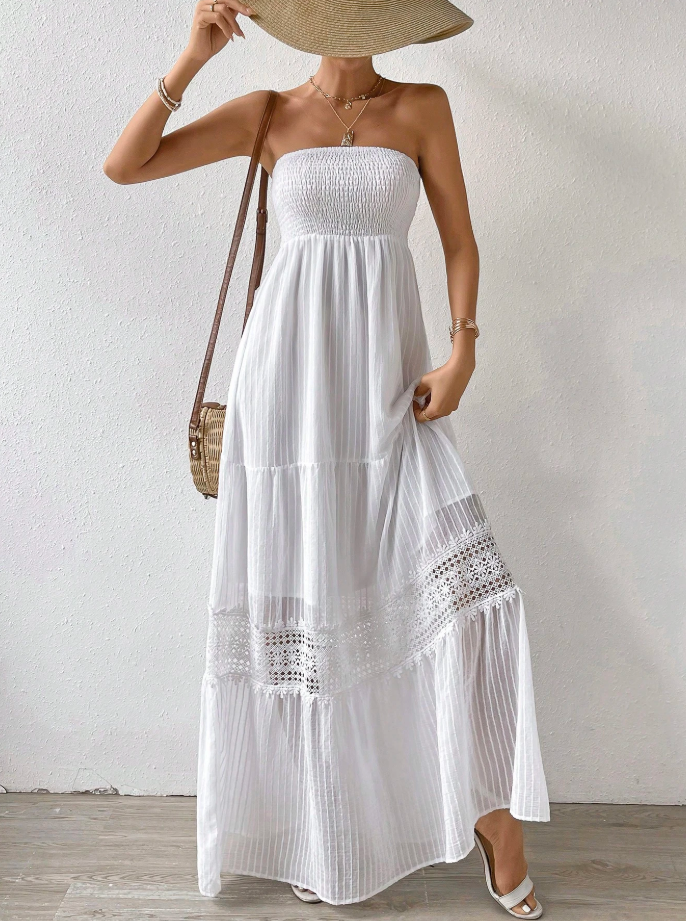 Breezaya Strapless Boho Maxi Dress