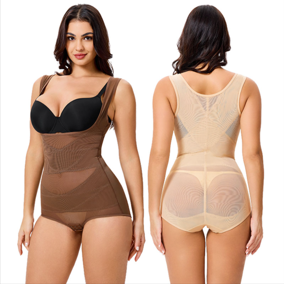 Women Mesh Open Bust Full Body Shapewear