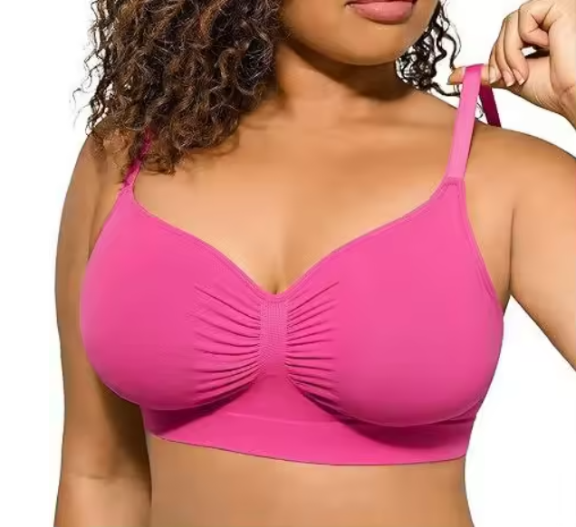 Women's Seamless Black Bralette - 2XL Comfort Fit