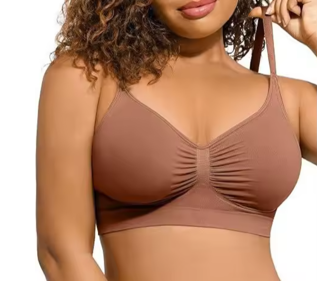 Women's Seamless Black Bralette - 2XL Comfort Fit
