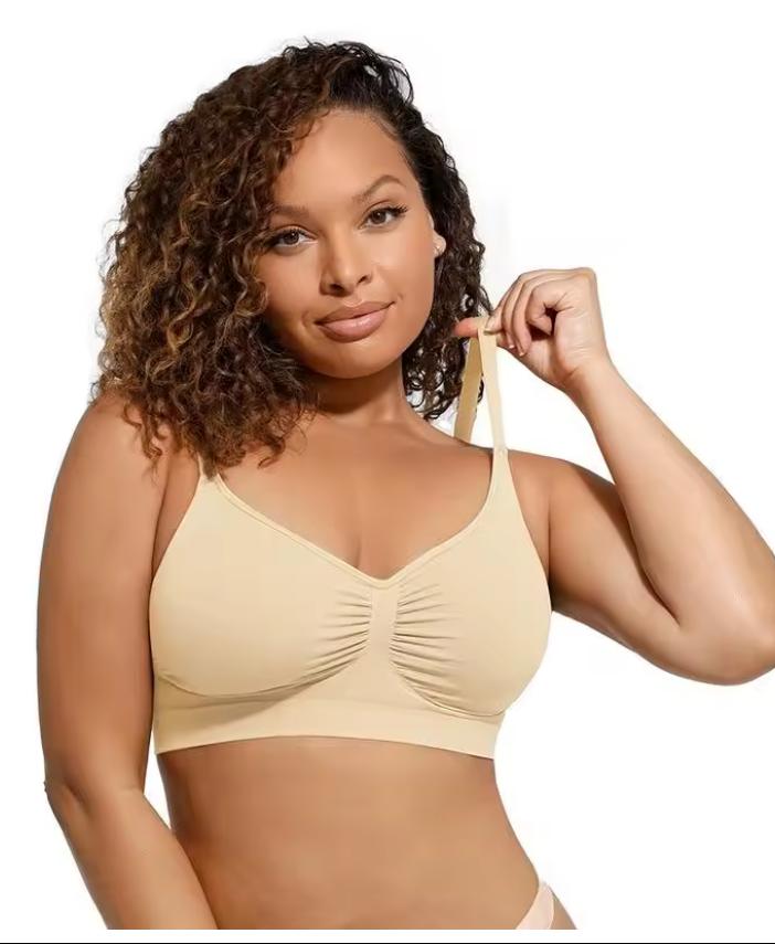 Women's Seamless Black Bralette - 2XL Comfort Fit