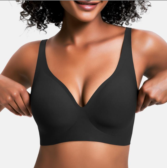 Women's Seamless Black Wire-Free Bralette