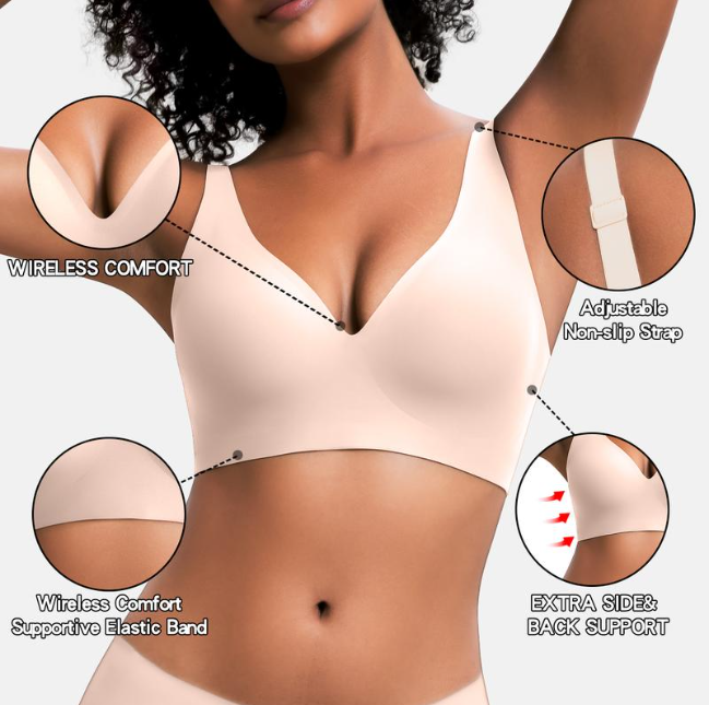 Women's Seamless Black Wire-Free Bralette