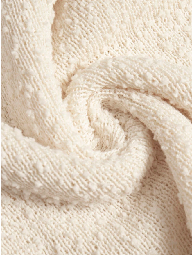 Off-Shoulder Textured Knit Mini Dress