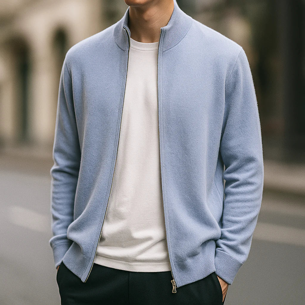 Cashmere Zipper Cardigan