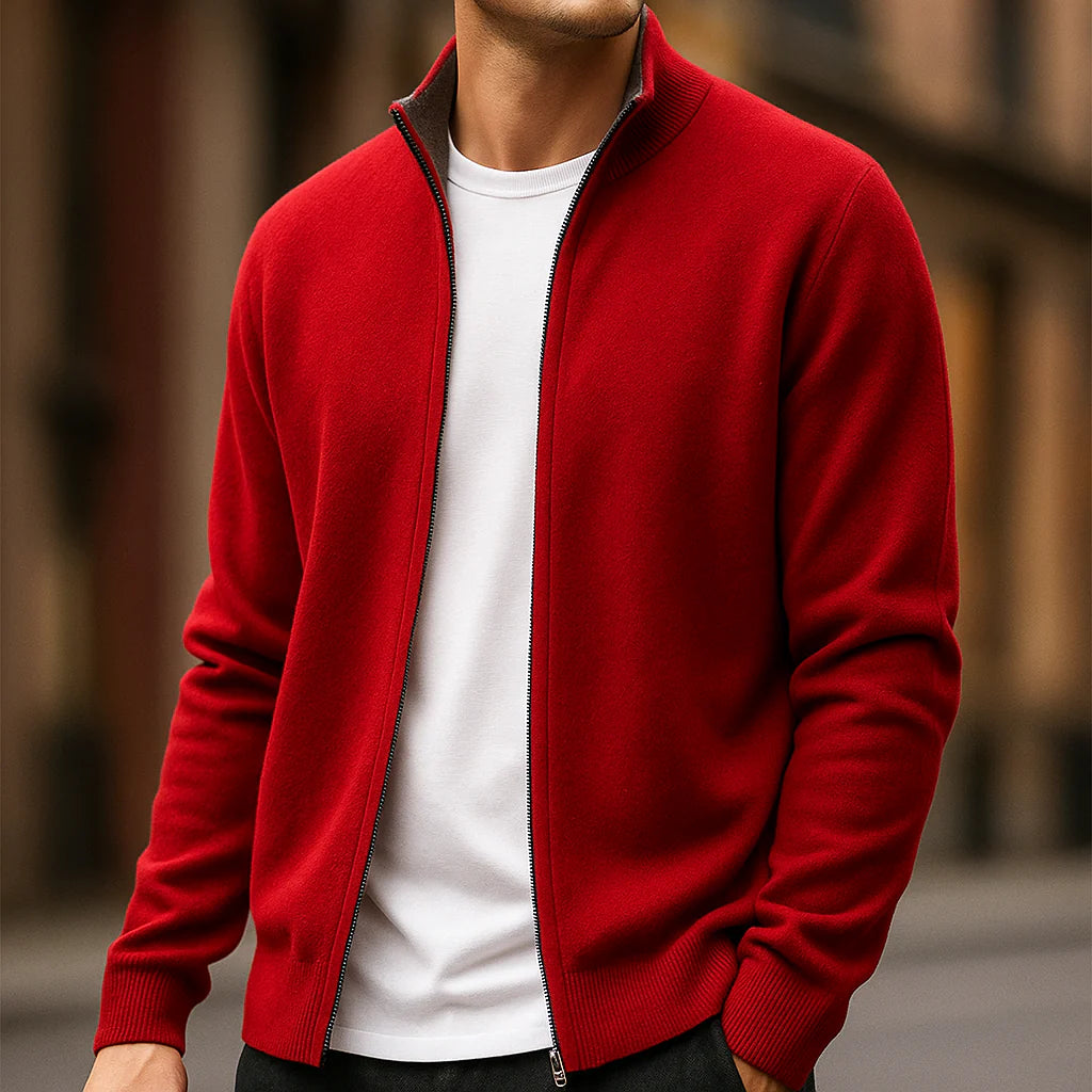 Cashmere Zipper Cardigan