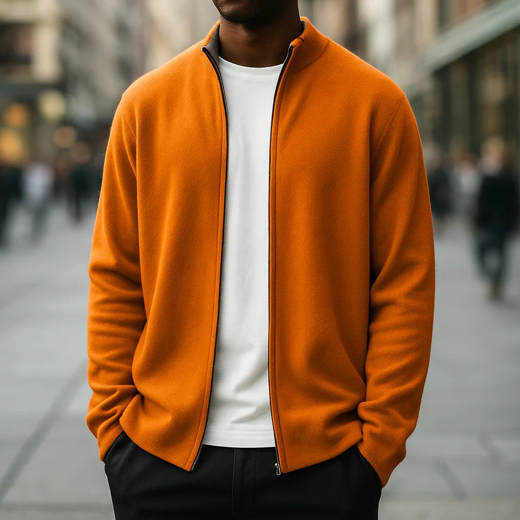 Cashmere Zipper Cardigan
