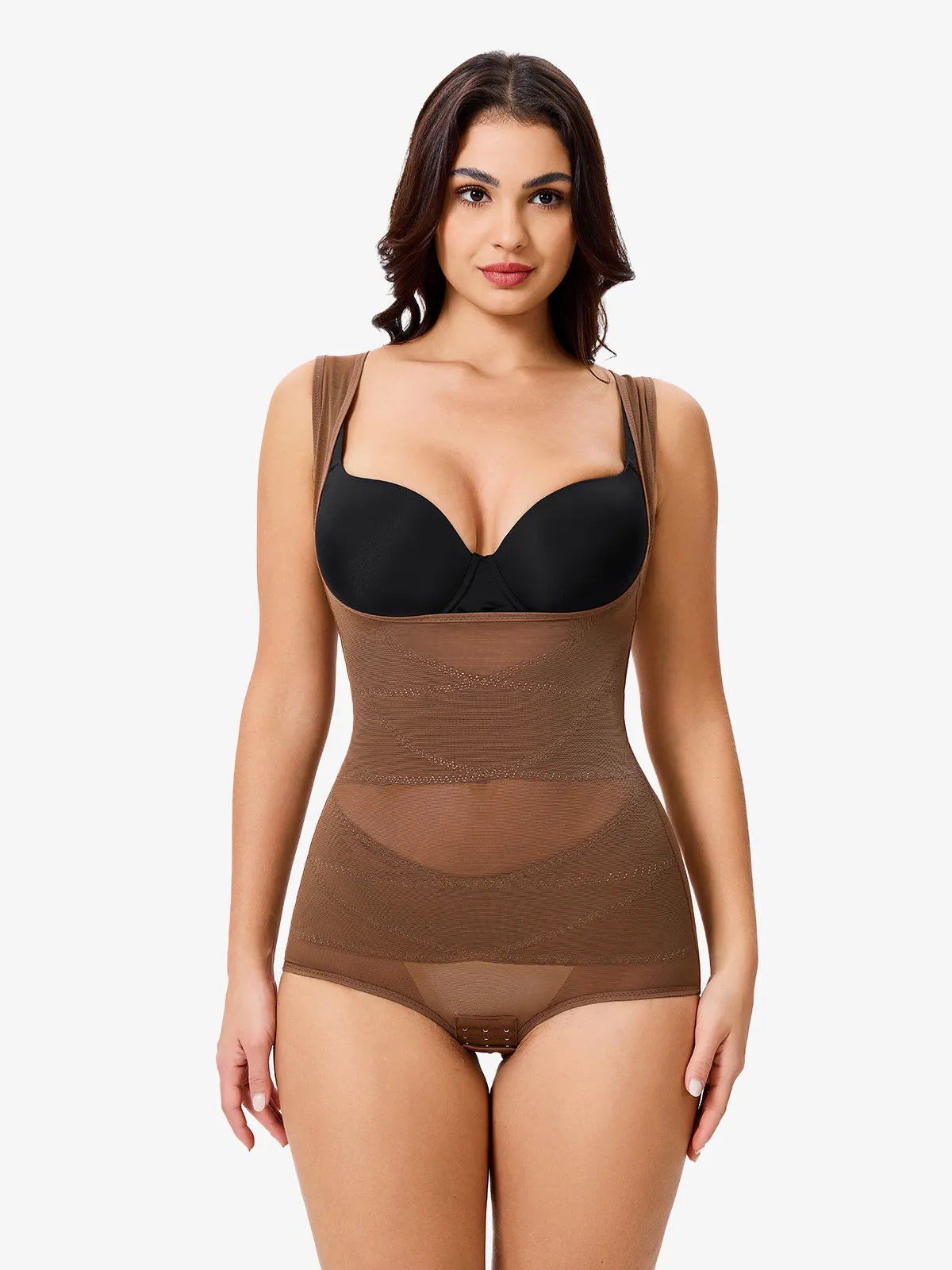 Women Mesh Open Bust Full Body Shapewear