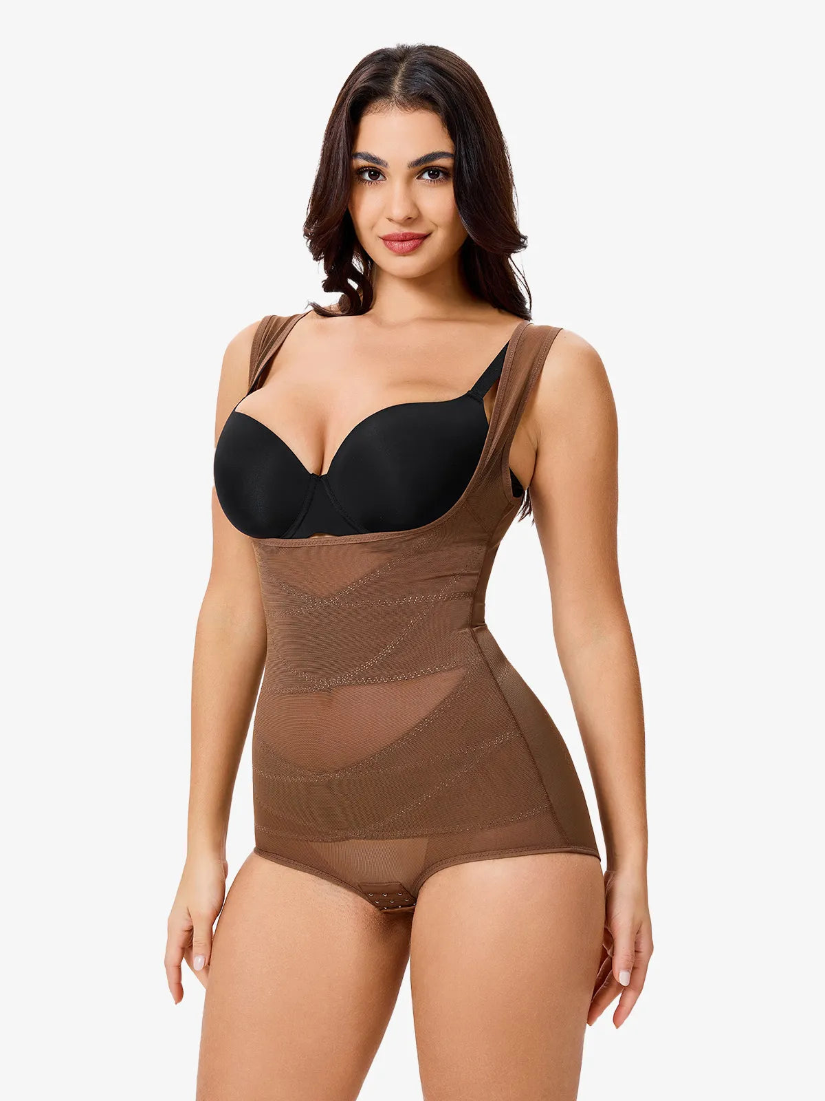 Women Mesh Open Bust Full Body Shapewear