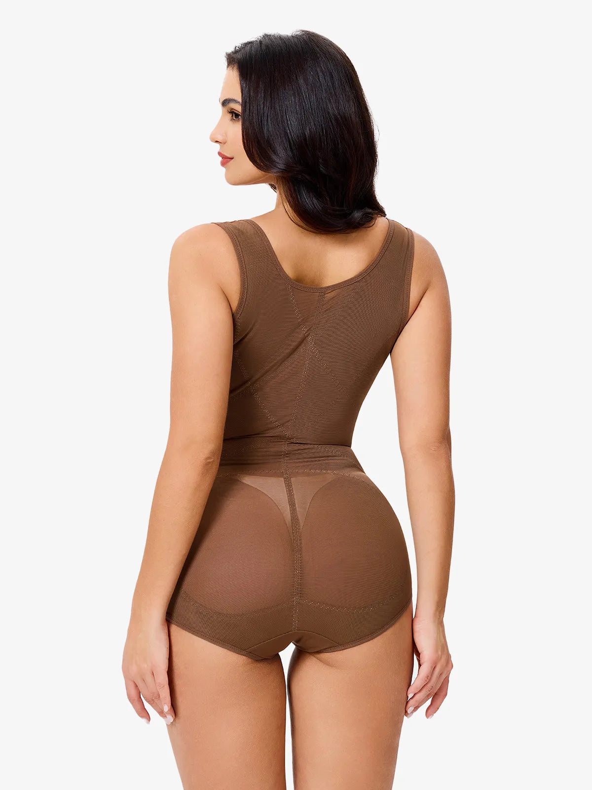 Women Mesh Open Bust Full Body Shapewear
