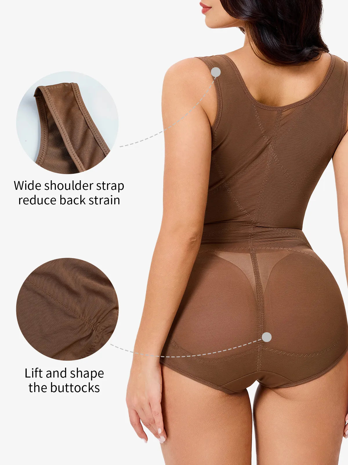 Women Mesh Open Bust Full Body Shapewear