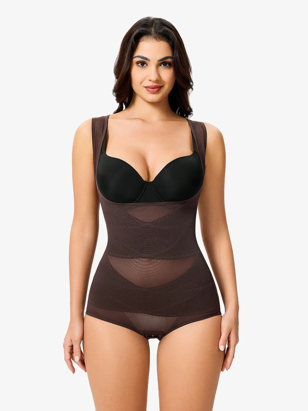 Women Mesh Open Bust Full Body Shapewear