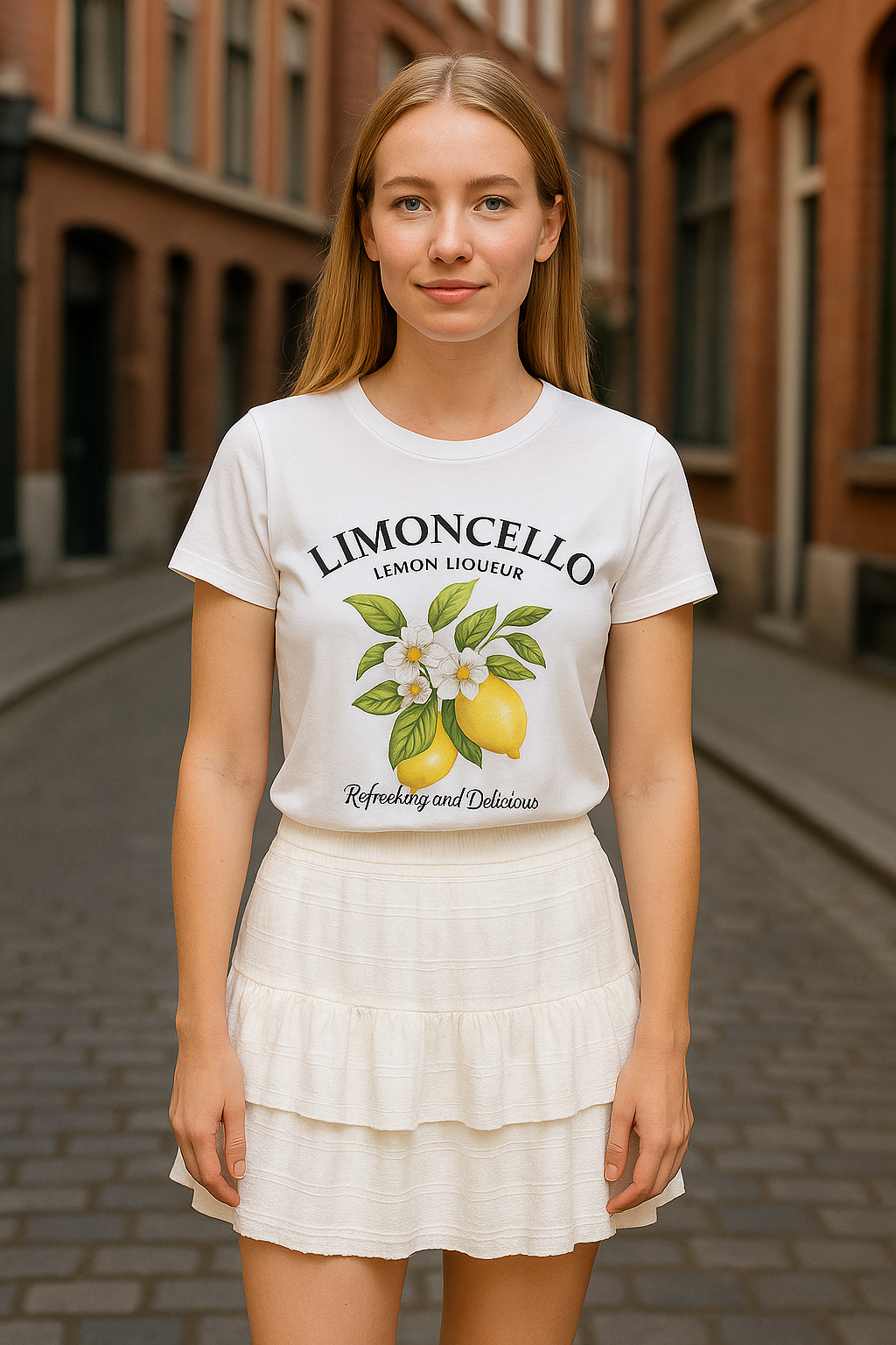 Women's Lemon Print Cotton T-Shirt - Summer Essential