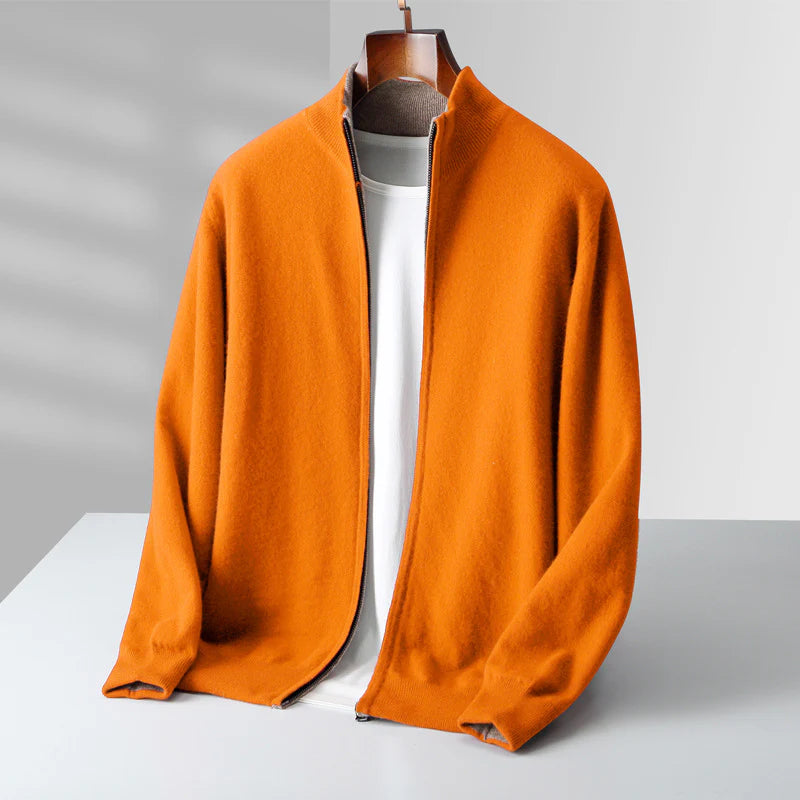 Cashmere Zipper Cardigan