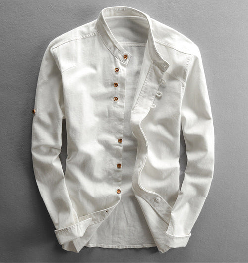 Japan-Style Linen Long Sleeved Shirt