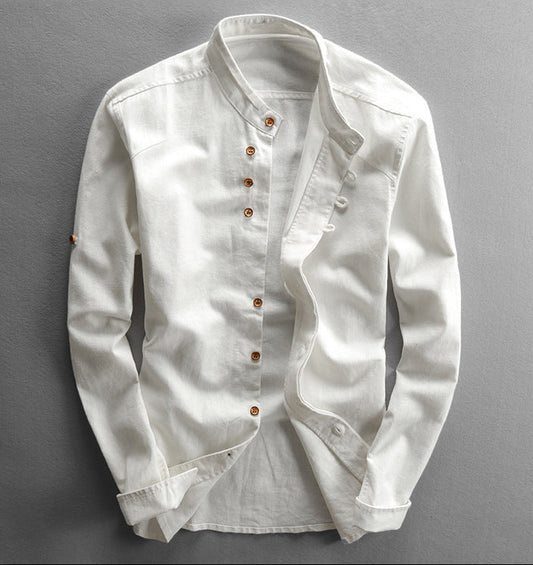 Japan-Style Linen Long Sleeved Shirt