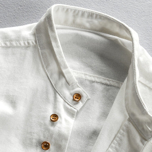 Japan-Style Linen Long Sleeved Shirt