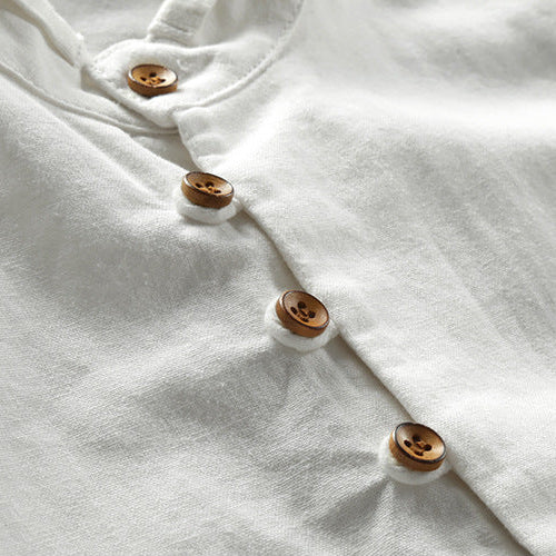 Japan-Style Linen Long Sleeved Shirt