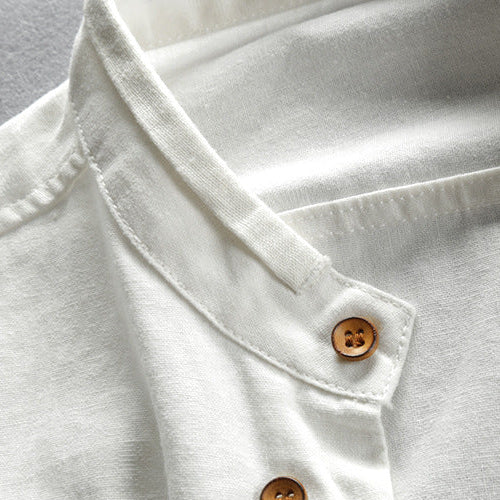 Japan-Style Linen Long Sleeved Shirt