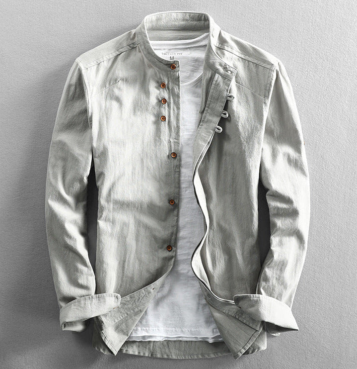Japan-Style Linen Long Sleeved Shirt
