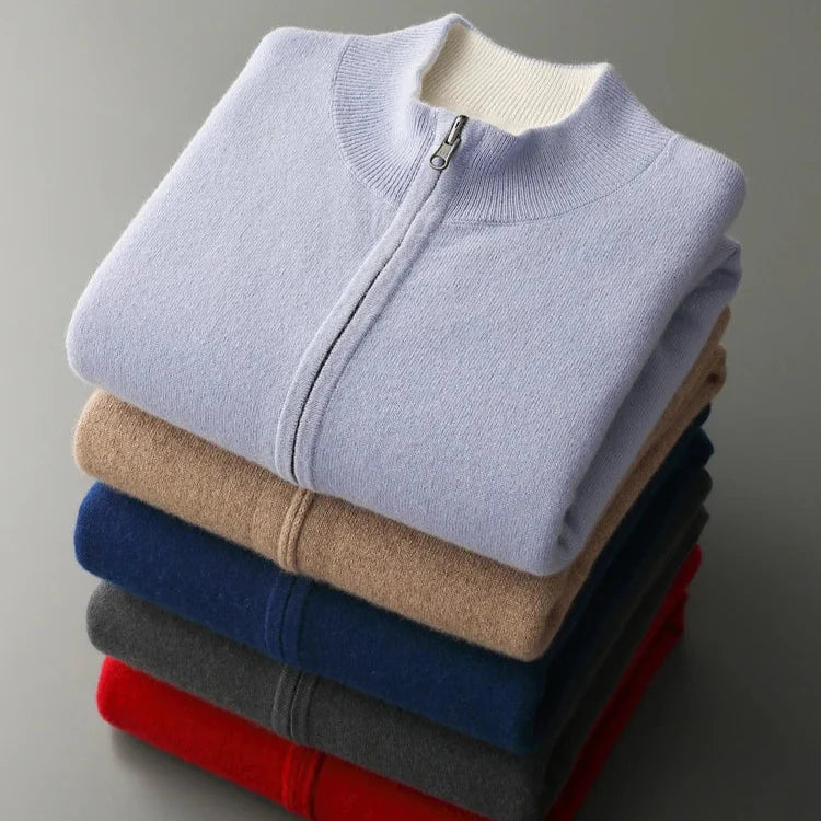 Cashmere Zipper Cardigan