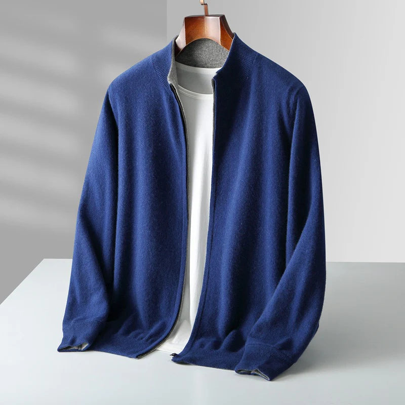 Cashmere Zipper Cardigan