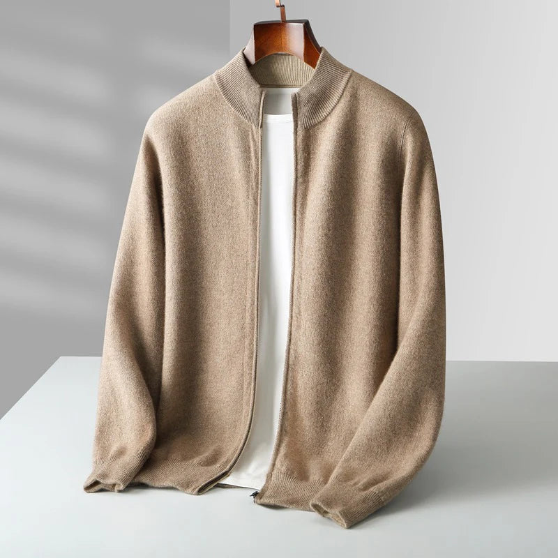 Cashmere Zipper Cardigan