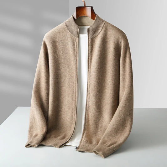 Cashmere Zipper Cardigan