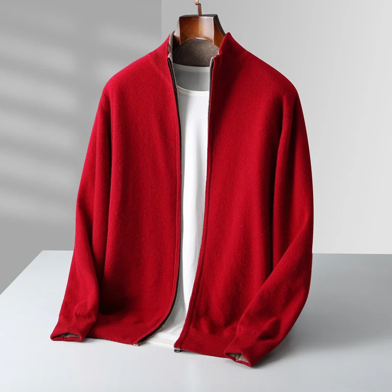 Cashmere Zipper Cardigan