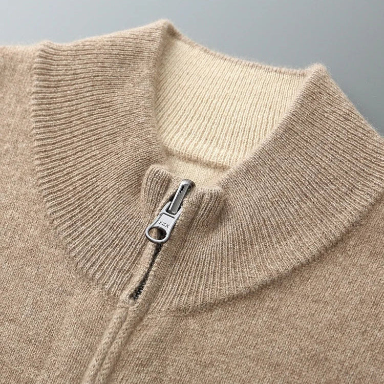 Cashmere Zipper Cardigan