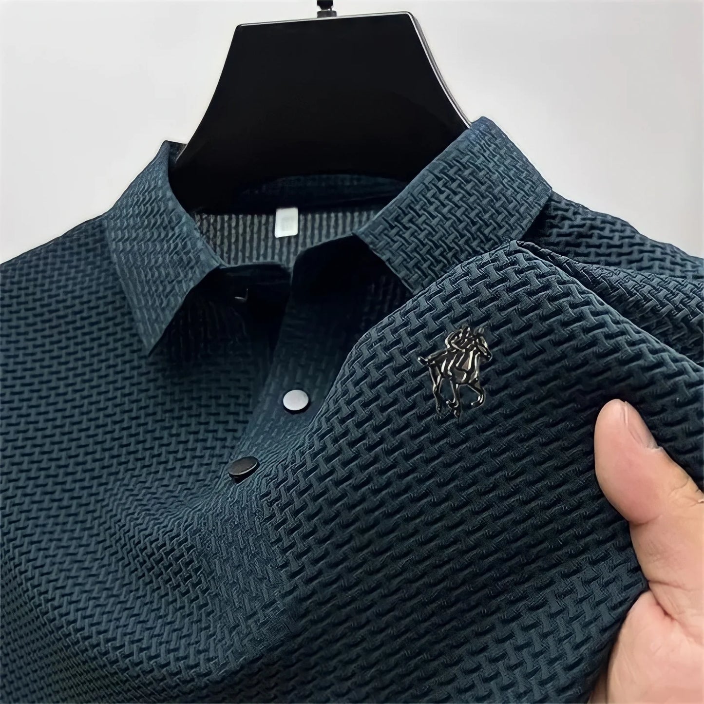 Prestigio: Wrinkle-Free Textured Slim Fit Polo