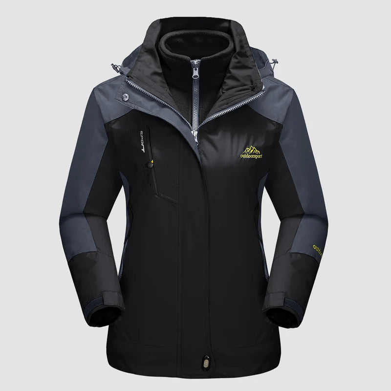 Women's 3-in-1 Waterproof Ski Jacket with Fleece Liner