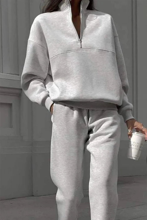 Women’s Travel Co-ord Set – Soft Cotton Blend Pullover & Jogger Pants