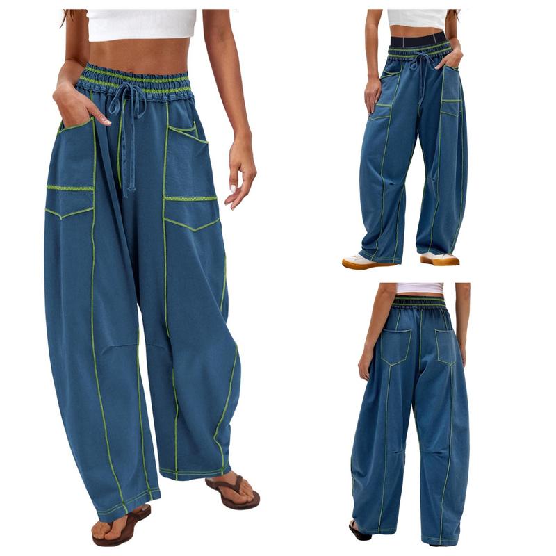Contrast Stitch Cargo Pants