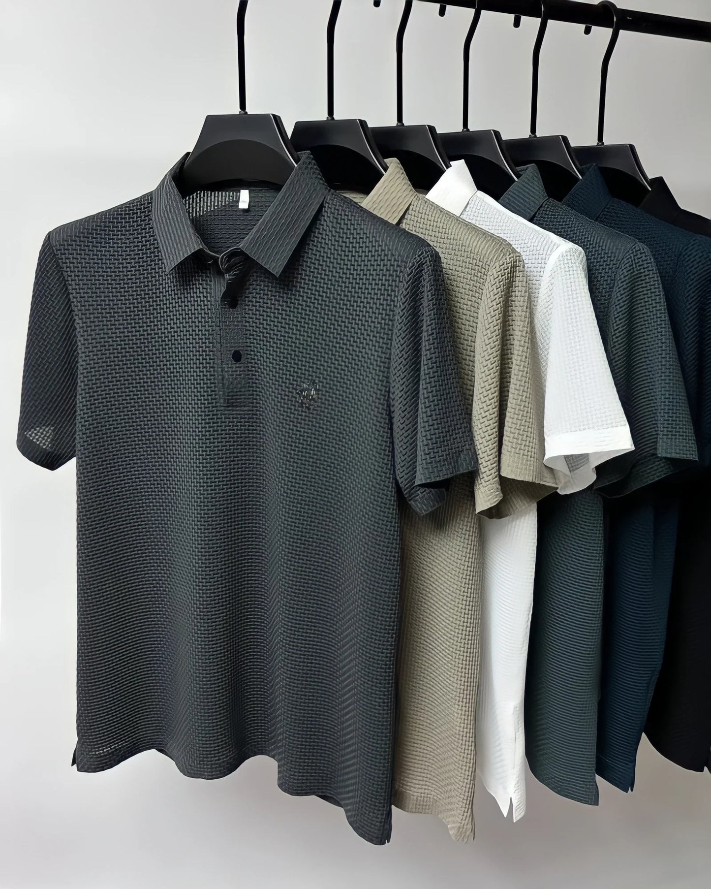 Prestigio: Wrinkle-Free Textured Slim Fit Polo