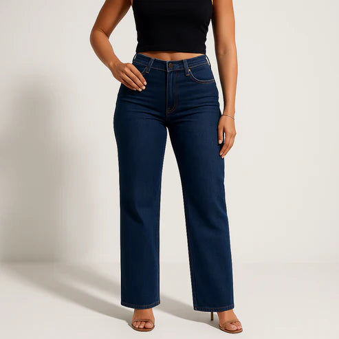 High-Waisted Wide-Leg Light Wash Jeans