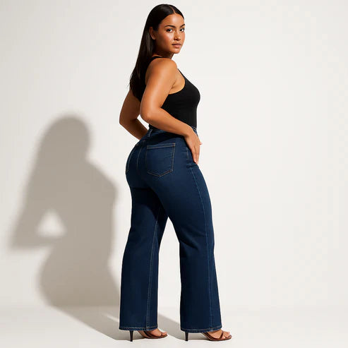 High-Waisted Wide-Leg Light Wash Jeans