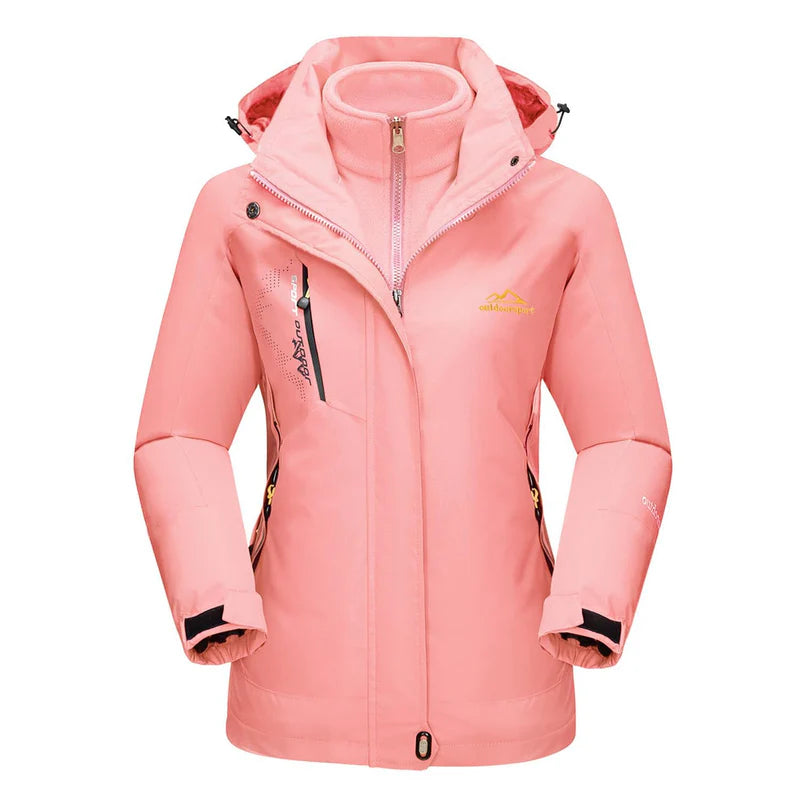 Women's 3-in-1 Waterproof Ski Jacket with Fleece Liner