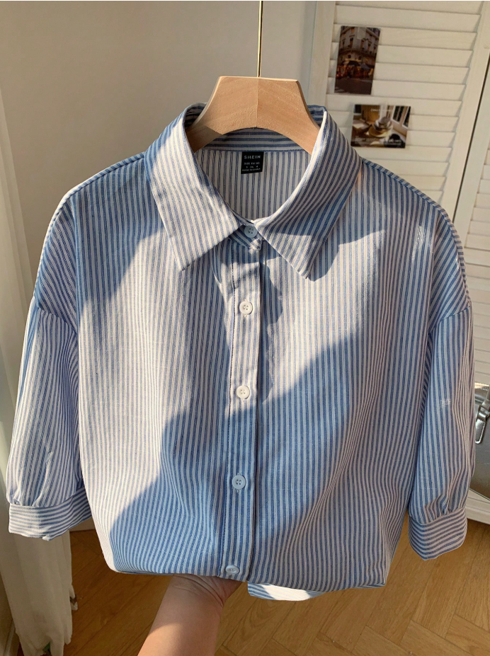 Chic Striped Long-Sleeve Shirt for Versatile Elegance