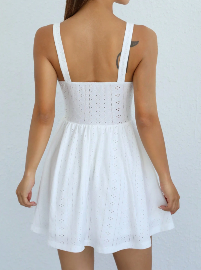 Tie Front Ruched Bust Cami Dress