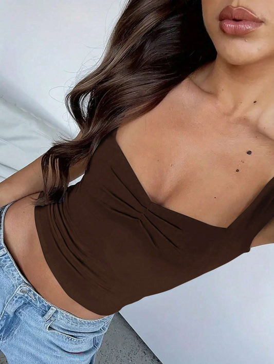 Sweetheart Neckline Tank Top – Mocha Mood