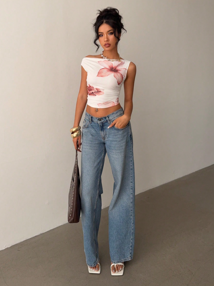 Floral Off-Shoulder Stretch Top – Siren Bloom